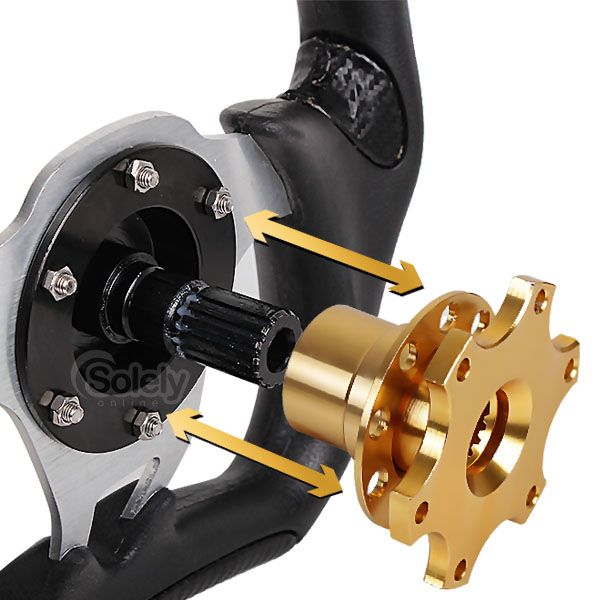 SPARCO Gold Steering Wheel Quick Release Hub Adapter Removable Snap Off